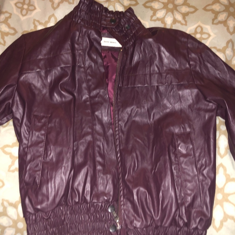 Zara eggplant colored leather ! NEVER WORN !